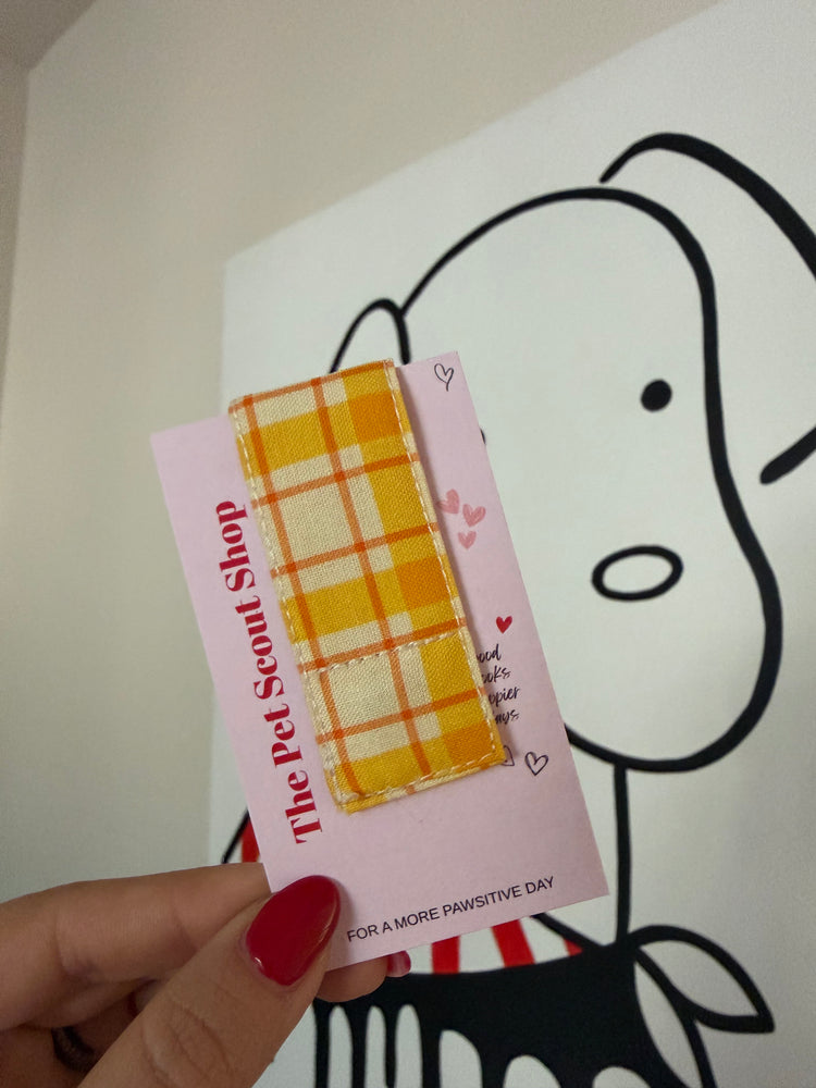 Yellow Plaid Bookmark